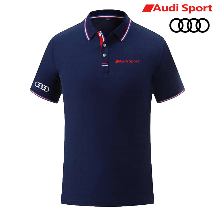 Polo Audi Sport Homme 2022 Col et Bas de Manches Contrasté Coton Homme